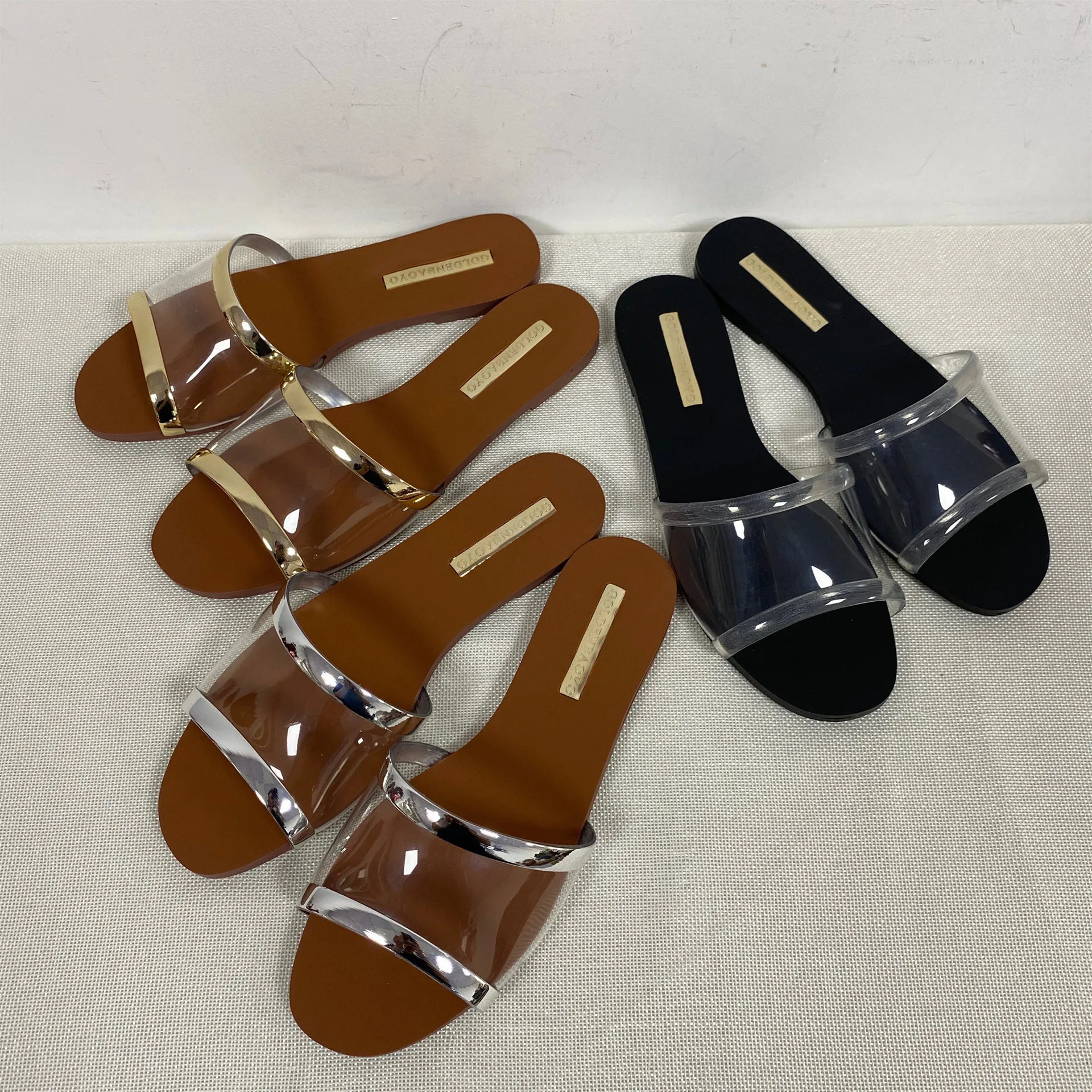 

comemore Summer New Women's Shoes Outdoor Women Sandals Flat-bottomed Comfortable Beach Shoes Fashion Transparent Female Slides