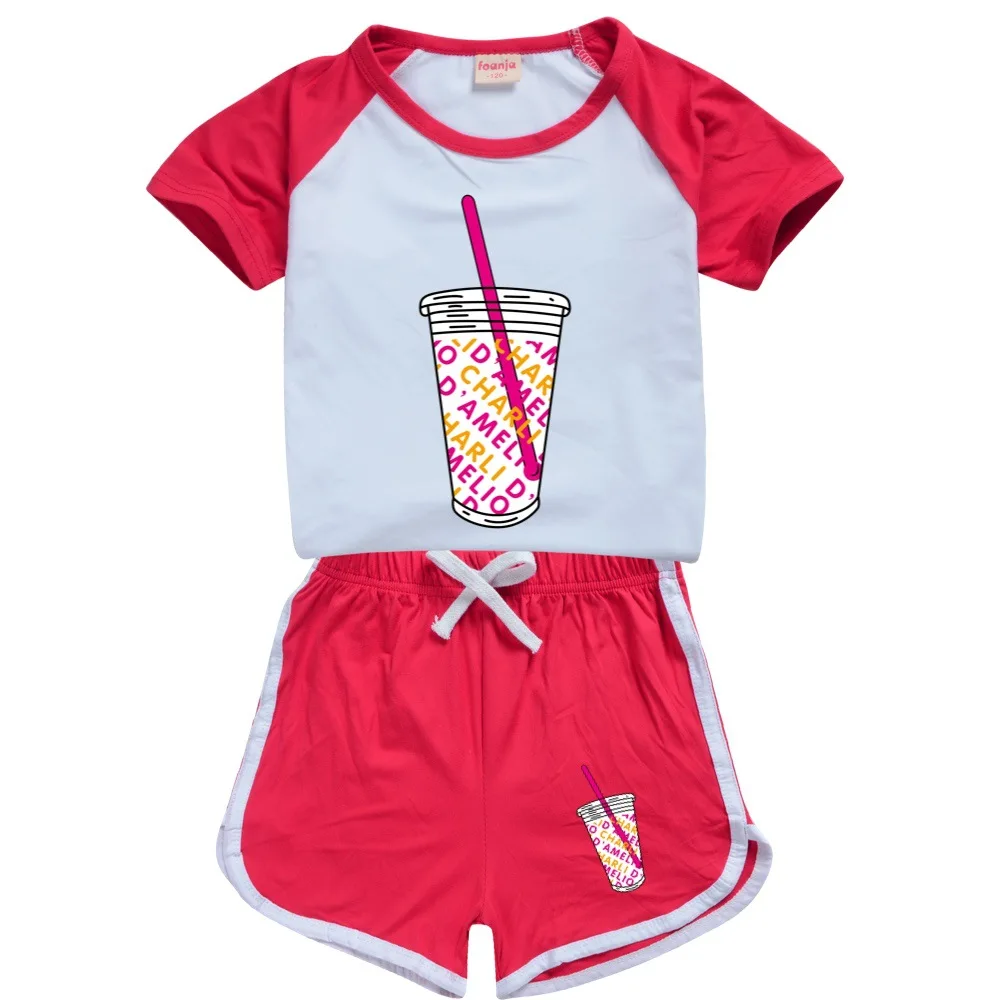 Детская одежда футболка и шорты для девочек с цветочным принтом хапэ Хаус