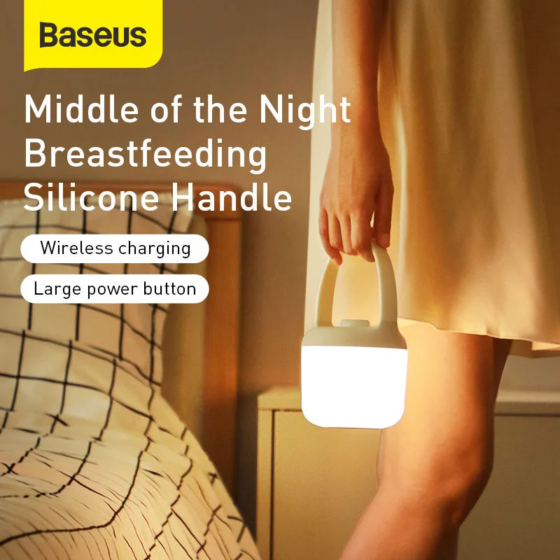 Baseus сенсорный затемнения светодиодный ночной Светильник Портативный 3000-5000K