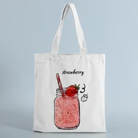 Student Canvas Tote Bag Reusable Shopping Bag Eco Cloth Bag Shopper Bookbag Foldable Fashion Women Shoulder Bag Travel Bags Gift