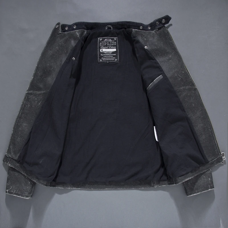 

Nice Shipping Plus Size Vintage Man Genuine Cow Leather Jackets,Skull Design Retro Man Genuine Leather Coat On Nice