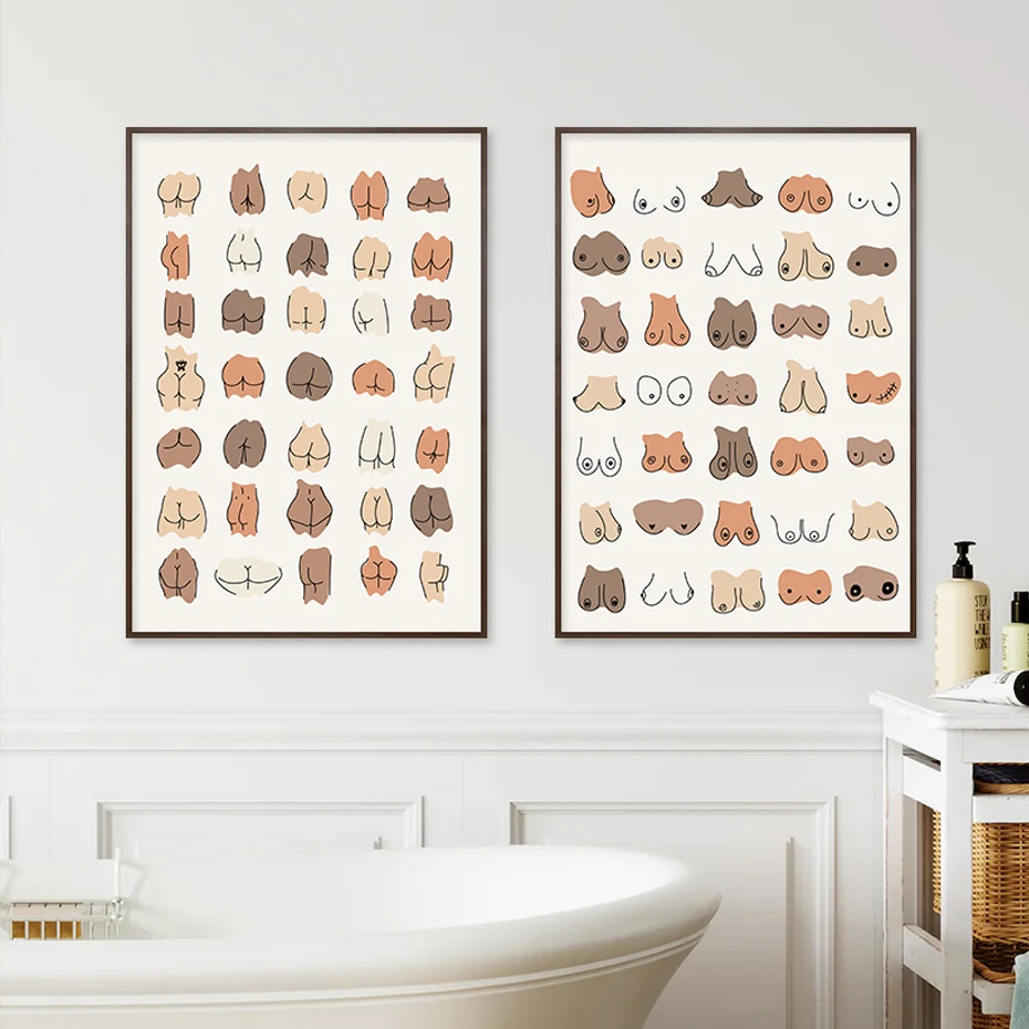 

Funny Bathroom Butts All Bums Welcome Abstract Poster Canvas Paintings Prints Wall Art Picture Bathroom Interior Home Decoration