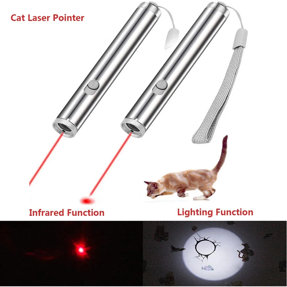 

3 In 1 Mini Red Laser Pointer Flashlight LED Flashlight Pen Tool for Cat Chase Training Toys Laser Pointer Pen