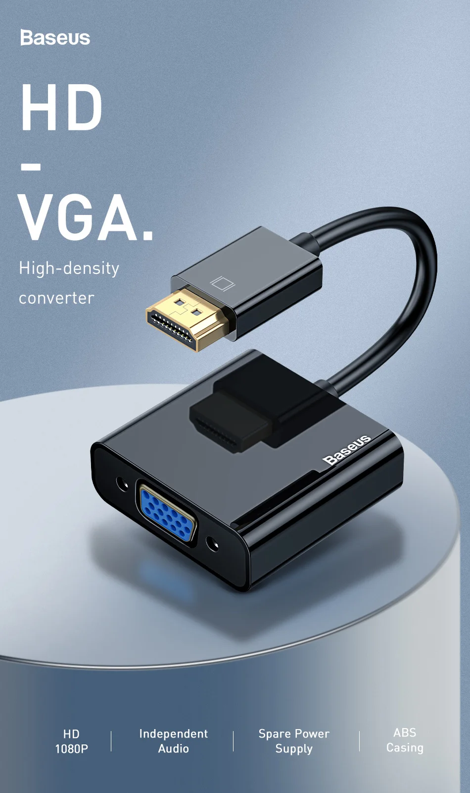 Baseus HDMI to VGA Adapter 1080P HDMI Male to VGA Female splitter for PC monitor Laptop HDTV vga HDMI Adapter