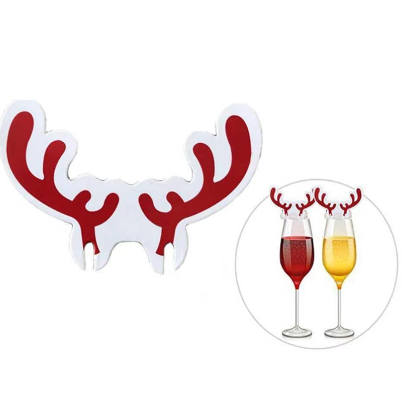 50 Шт.Рождественская Шляпа Бокал Украшения Санта Клаус Снеговик Обеденный Стол