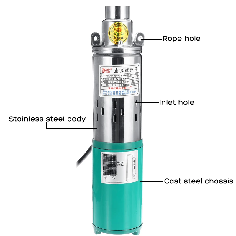 

12V/24V/48V Solar Water Pump High Pressure Deep Well Pump Submersible DC Pump Agricultural Irrigation Garden Home