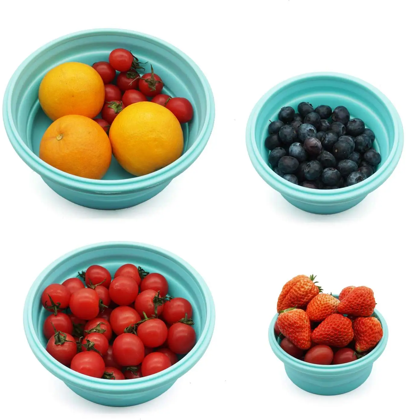 

Round Silicone Folding Lunch Box Set Microwave Folding Bowl Portable Folding Food Container Box Salad Snack Bowl With Lid