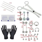 1 комплект инструмент для пирсинга тела комплект одноразовых Профессиональный тело пункционная игла зажим перчатки, инструменты ухо Козелка нос пупок