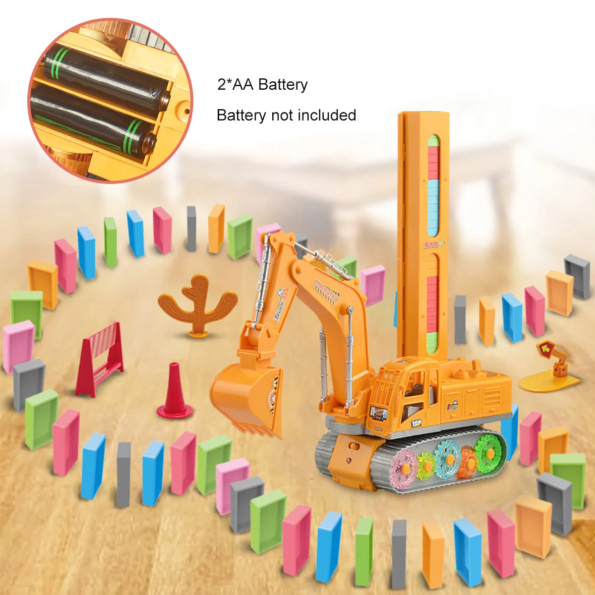 

Domino Blocks Set w/120pcs Domino Pieces Automatic Domino Brick Laying Train Toy for Kids Aged 3+