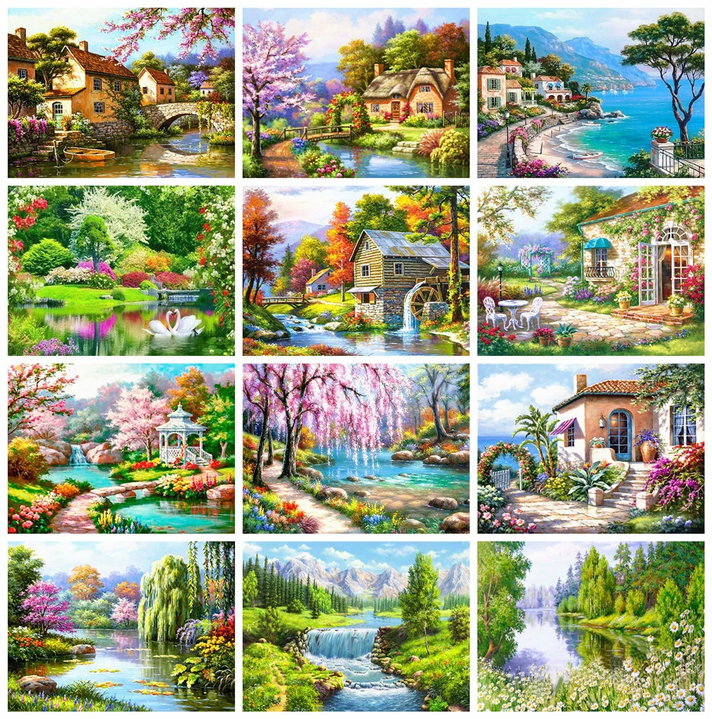 5D алмазная живопись сделай сам пейзаж полная круглая Алмазная вышивка мозаика
