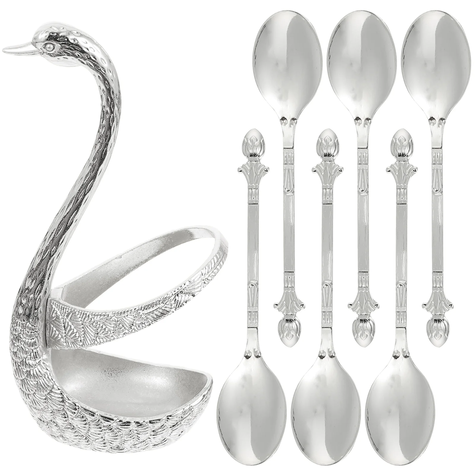

1 Set of Premium Eating Scoops with Storage Rack Storage Holder Kitchen Utsnsils