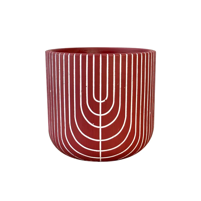 Силиконовая форма для цементного цветочного горшка цилиндрический узор
