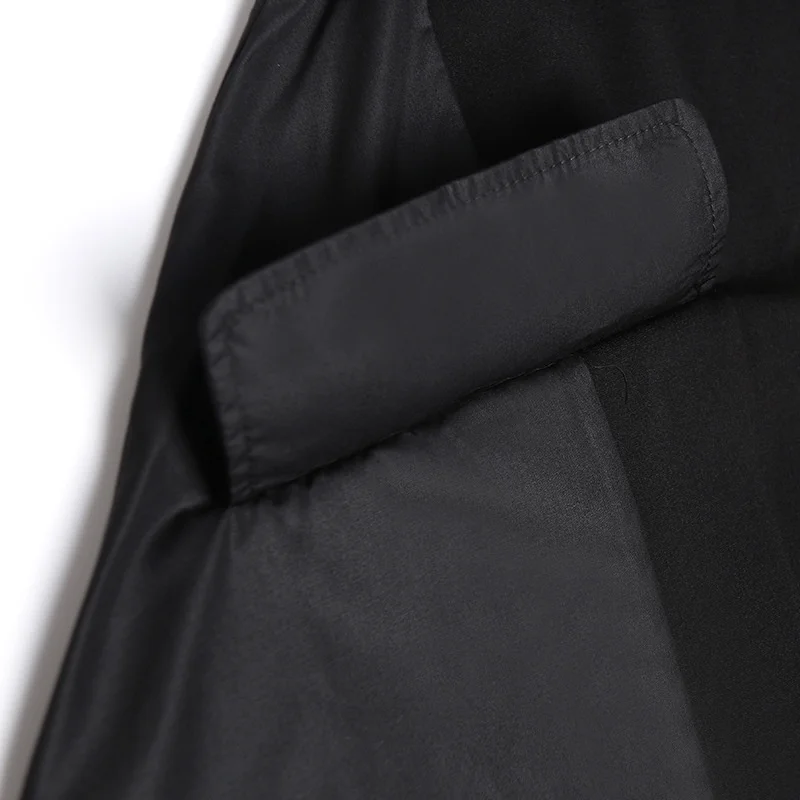 

QING MO 2021 Autumn Fashion New Women Dress Loose Large Size Solid Color Long Sleeved Dress Trend Stitching Dress Black ZWL217