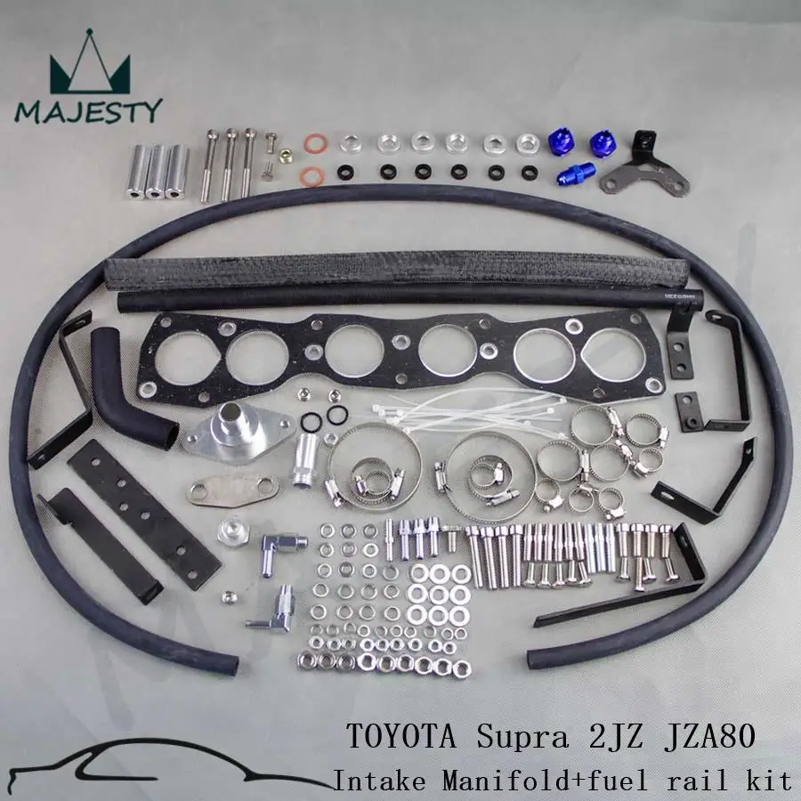 Впускной коллектор для обновления алюминий + Топливная рейка синего цвета Выше 2JZ