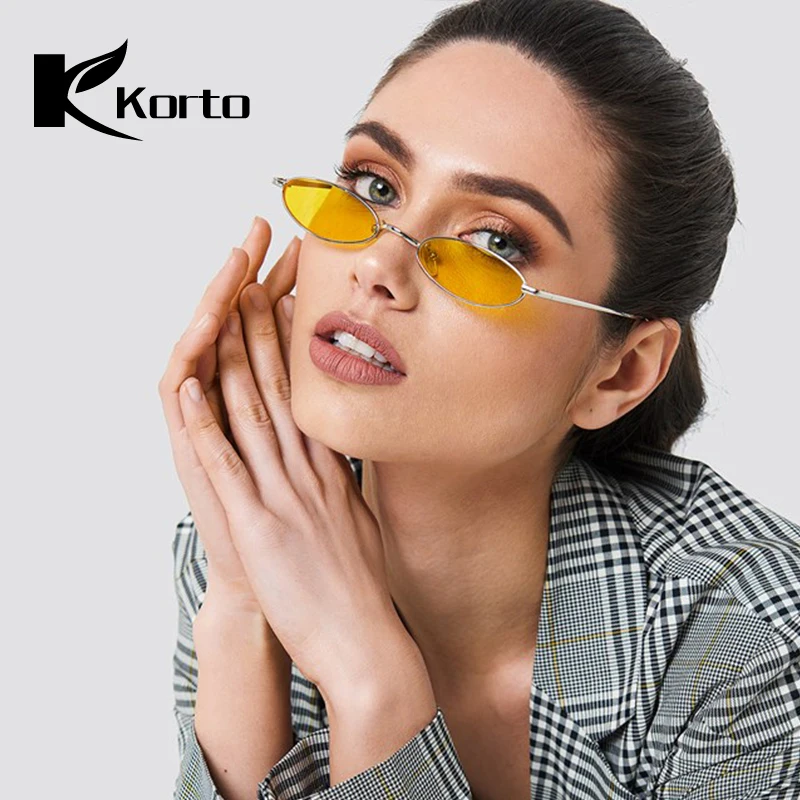 Маленькие очки овальные 90S солнцезащитные для женщин Oculos Feminino узкое лицо женские