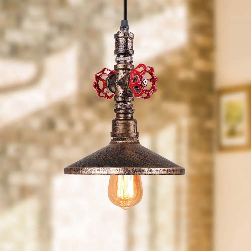 Industrial Retro lámpara de Loft luz de la tubería de agua de techo lámpara colgante lámpara hogar iluminación de interiores Bar restaurante decoración de la cocina