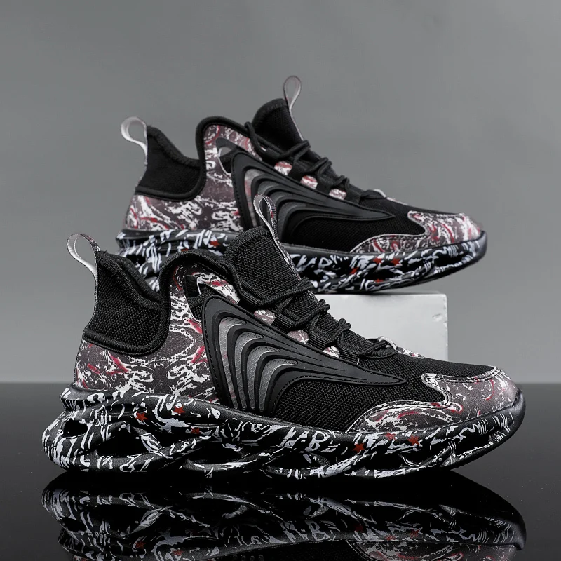 

Summer 2021 Graffiti Sneaker Men Shoes Breathable Platform Men Sneakers Tenis Luxury Shoes High-top Trainers Zapatillas Hombre