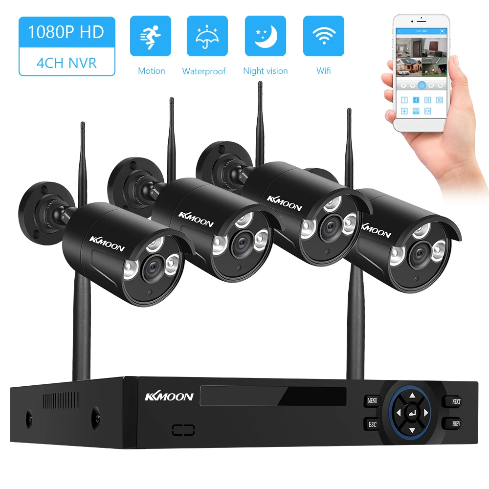 Беспроводная Wi Fi камера видеонаблюдения KKmoon 4 канала/8 каналов 1080P сетевой