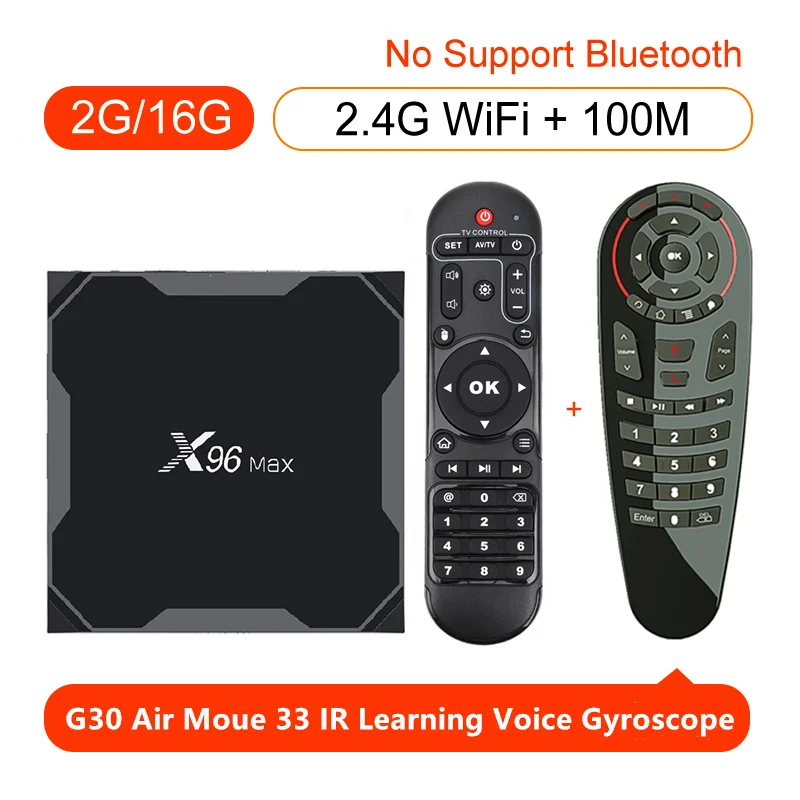 X96 MAX Android 9,0 tv box 4 Гб ram 64 Гб rom потоковый медиаплеер голосовой пульт дистанционного управления S905X2 2,4G 5,8G двойной WiFi 4K tv box - Цвет: 2G16G G30