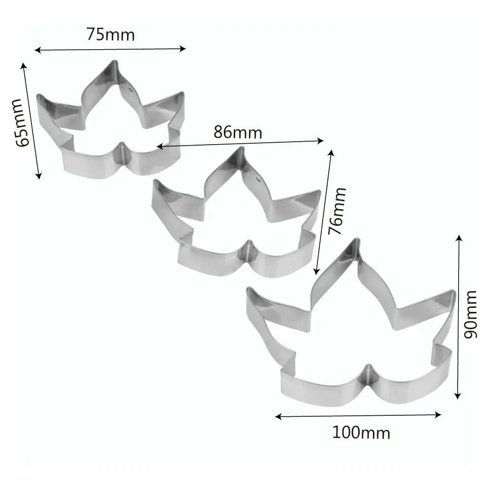 

Stainless Steel Fondant Cake Baking Mold 3pcs/set Maple Leaf Shape Cookie Mold Pastry Mould Biscuit Cookie Cutter