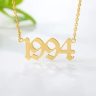 Ожерелье из нержавеющей стали для женщин и мужчин, колье с подвеской в виде чисел и даты, ювелирное изделие в памятном стиле, подарок на день рождения, 1985-2020