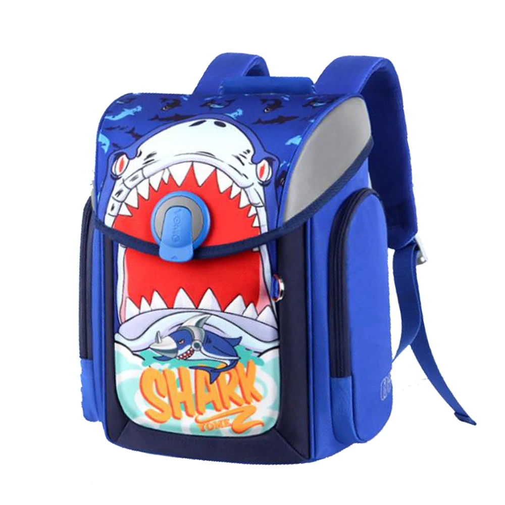 Детский школьный ранец для мальчиков и девочек, ортопедический Детский рюкзак с мультипликационным рисунком начальной акулы