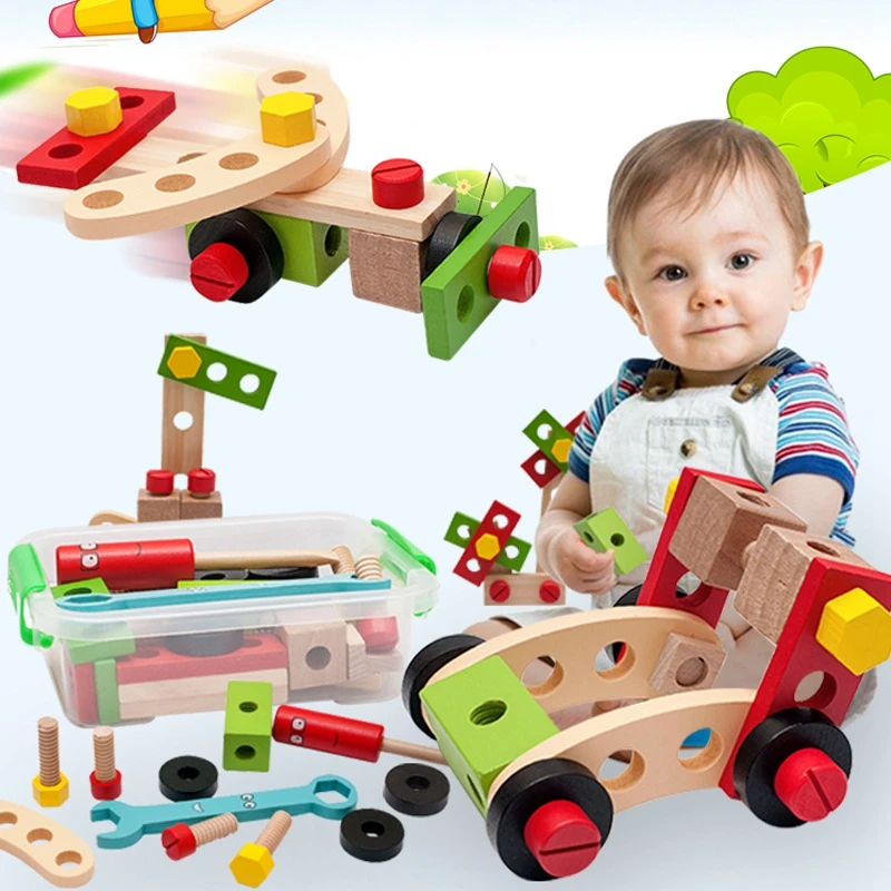 

MOTOHOOD Screw Nut Safety Wood House Car Building Blocks Toys For Kids Baby Intelligence Toys Enlighten Blocks Educational Toys