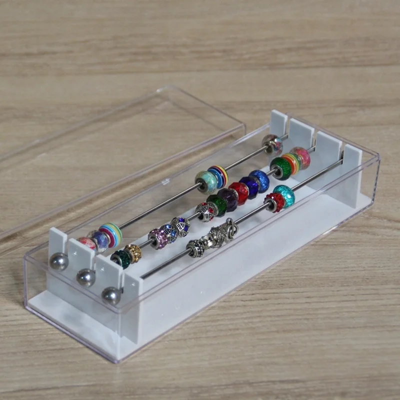 Trollbeads Storage Display Box Jewelry Beads Bars Travel Carrying Case Pandora Bracelet Charms Organizer Holder Tray with Cover