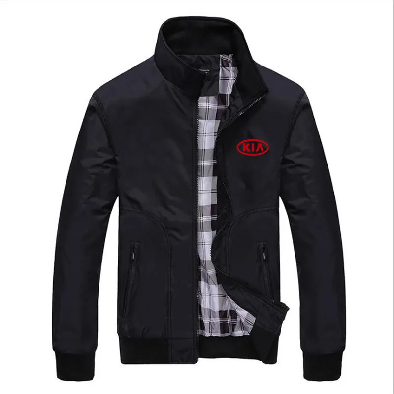 

Men's spring and autumn KIA printed fashion casual jacket stand-up collar jacket Slim trendy jacket jacket male I8
