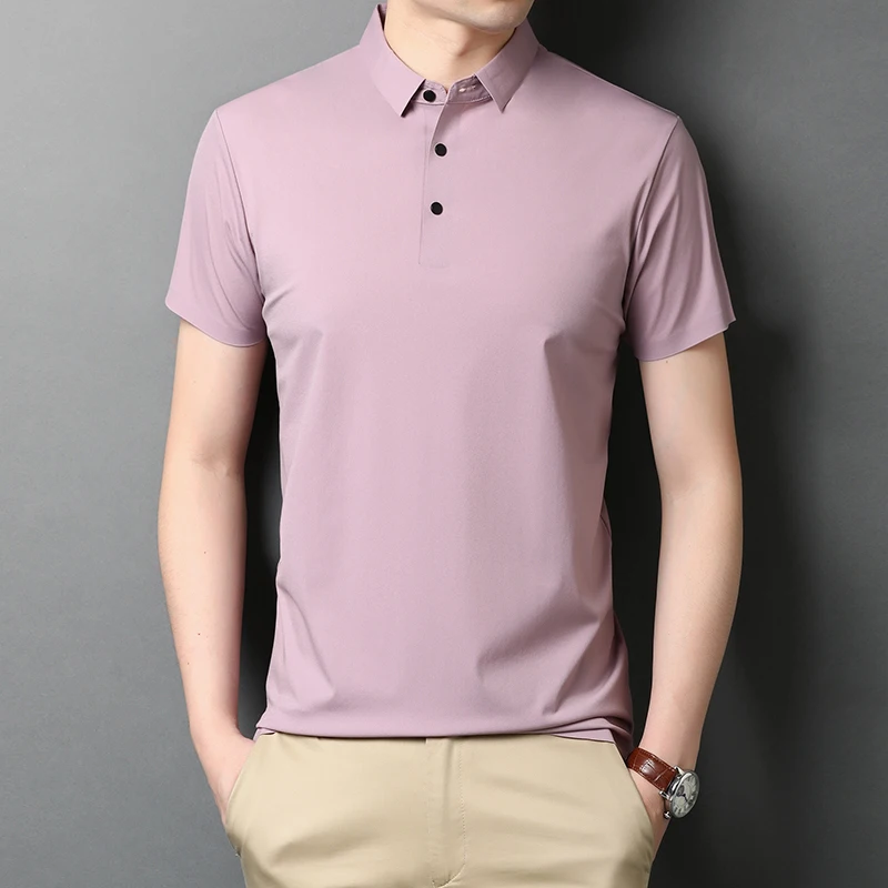 

2021 new summer tops tees men lapel solid color short-sleeved T shirt jke1725