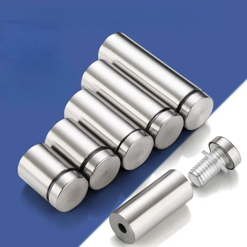 

10pcs Screw Mirror Nail Glass Acrylic Decorative Nail Household Advertising Screw Fixed Nail M12 M16 M19 M25 L=20-60mm Hardware