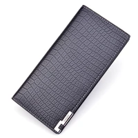 mens long two fold vertical open wallet male multifunction large capacity crocodile pattern coin purses fashion card holder