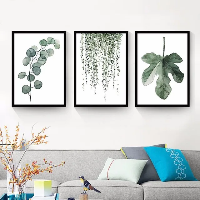 Новые зеленые листья растений скандинавский маленький свежий стиль Сочетание