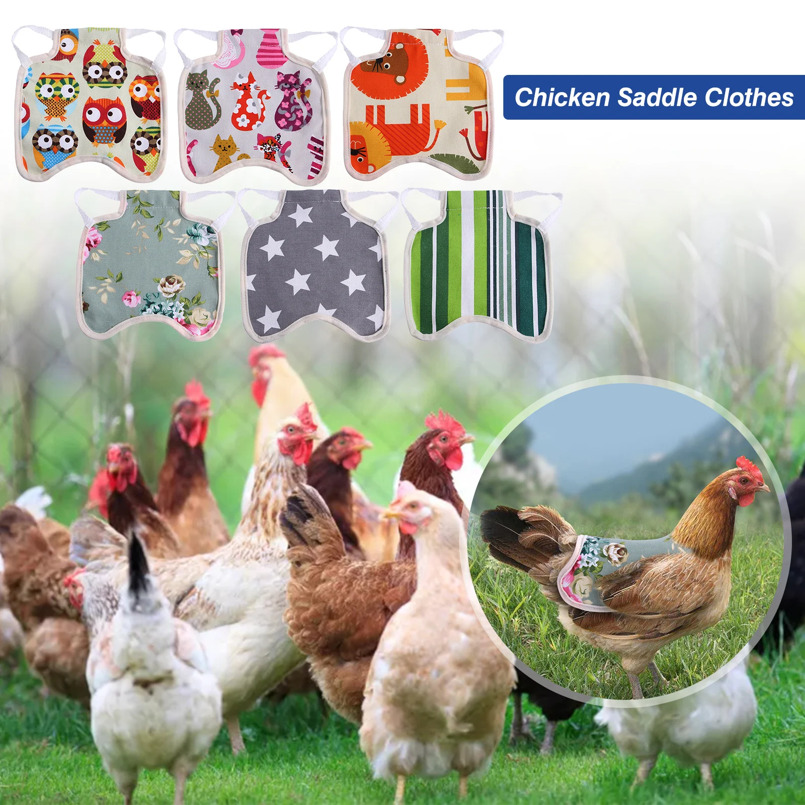 

Chicken clothes pet vest elastic print clothes chicken duck breast back chicken saddle clothes feather protection jacket