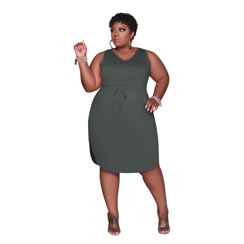 

Женское летнее платье без рукавов с круглым вырезом, Официальный цельный Комплект для женщин, оптовая продажа, Прямая поставка