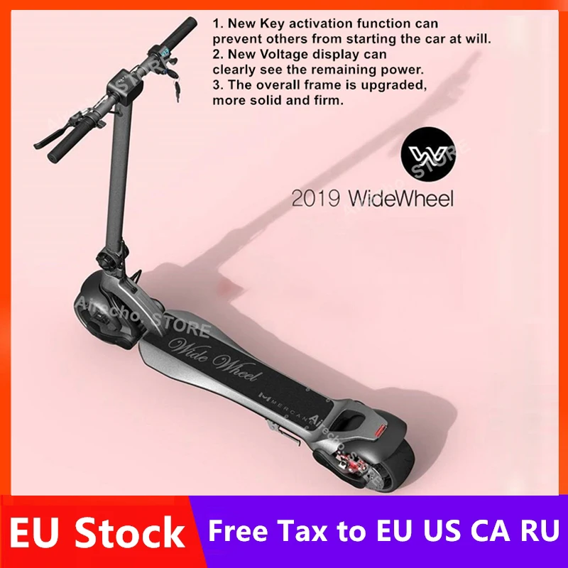 ЕС сток Mercane Widewheel широкое колесо KickScooter 48 в 500 Вт/1000 Вт Двойной Мотор Складной умный электрический скутер Ховерборд