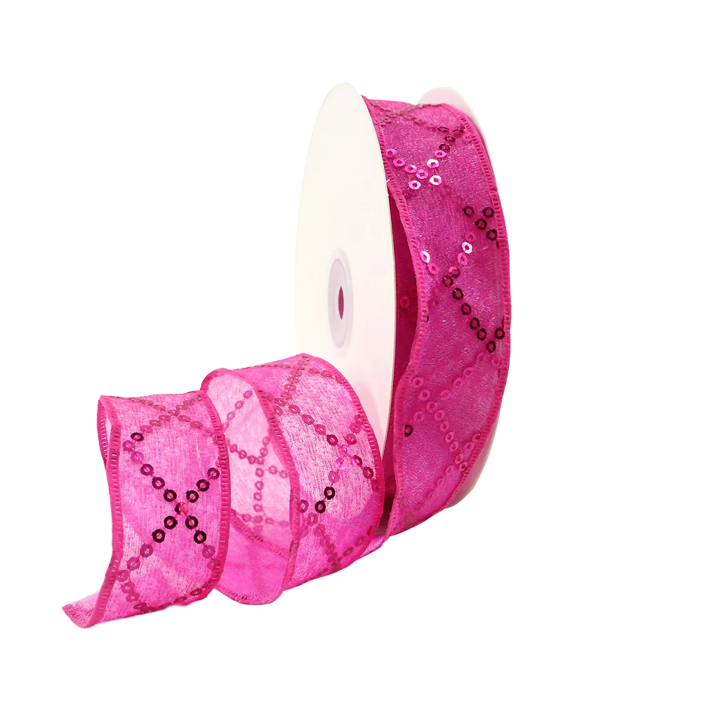 David accessories 48364(42 мм) и 59383(25 мм) газовая лента из органзы с блестками 25 ярдов, материалы ручной работы, 25Yc2546