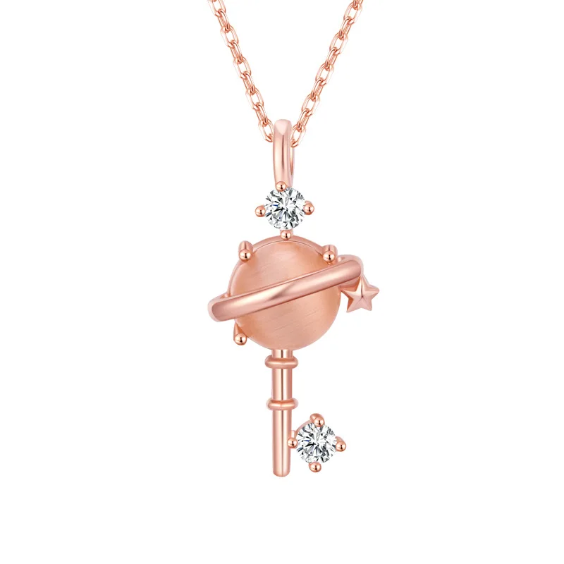 

Leouerry 925 Sterling Silver Blue Planet Pendant Necklace Original Girl Fantasy Necklaces for Women Girls Cosmic Planet Necklace