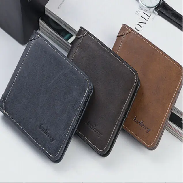 Мужской кожаный кошелек Smart Casual Роскошный матовые короткие кошельки деловой