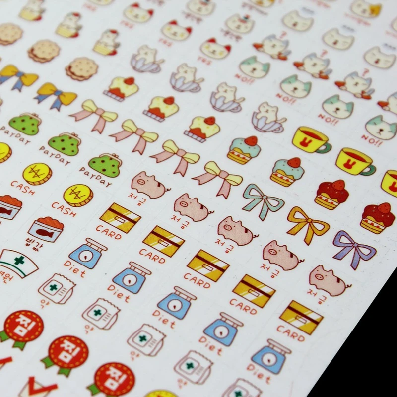 6 листов милый кот Украшение DIY дневник с расписанием календарь Filofax Декор стикер