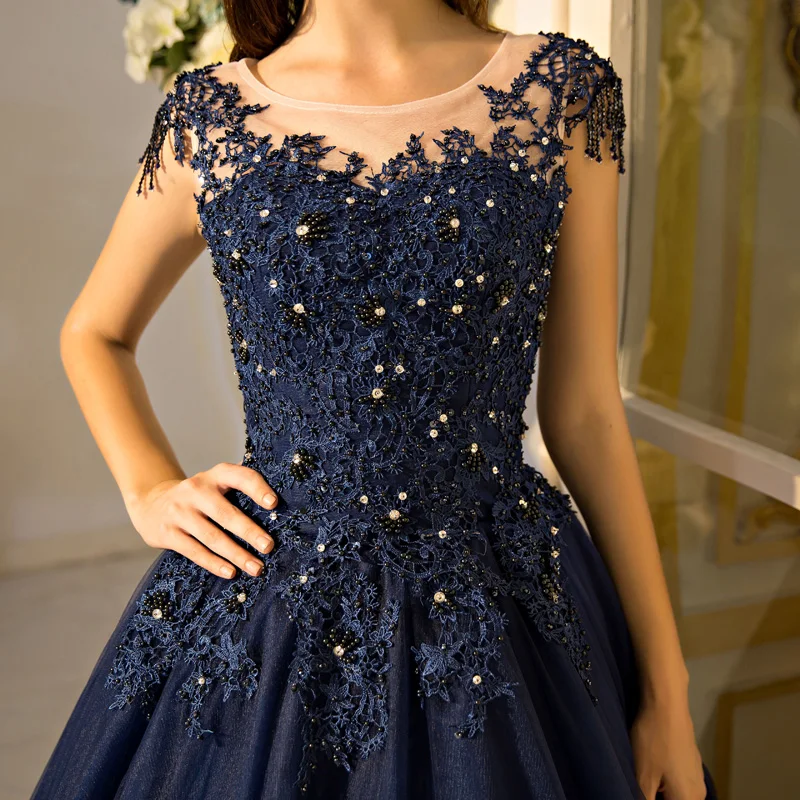 Темно-синее бальное платье с рукавами-крылышками, vestidos De 15 Anos, тюлевый с открытой спиной, Сексуальное Милое Платье 16, платья Бальные платья с аппликацией