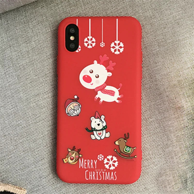 Lovebay прекрасный Рождественский мягкий чехол для iPhone 11 6 S 7 8 Plus Снеговик Лось