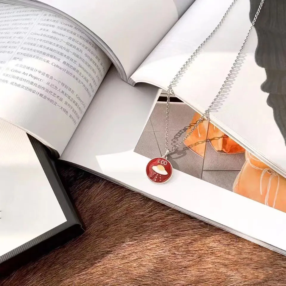 

Маленькое женское ожерелье в виде летающей тарелки из стерлингового серебра S925 пробы в стиле ретро роскошный трендовый оригинальный подар...