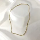 Женская плоская цепочка Figaro, ожерелье из нержавеющей стали, металлическое звено, минималистичное украшение для укладки, 16-20 дюймов