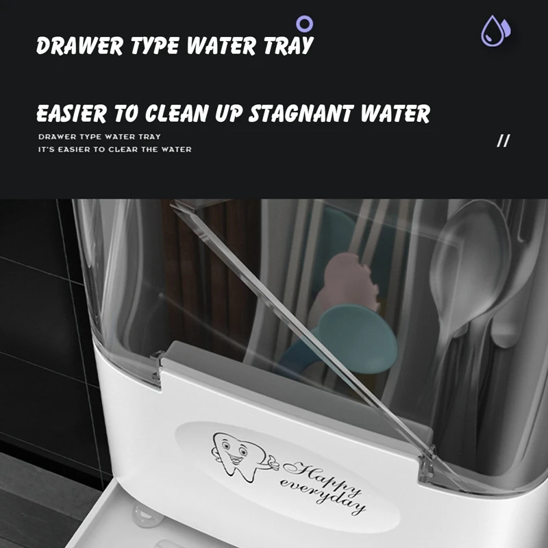 

Kitchen Household Dustproof Chopsticks Tube Wall Mounted Disinfection Air Dryer Chopsticks Cage Tableware Storage Rack