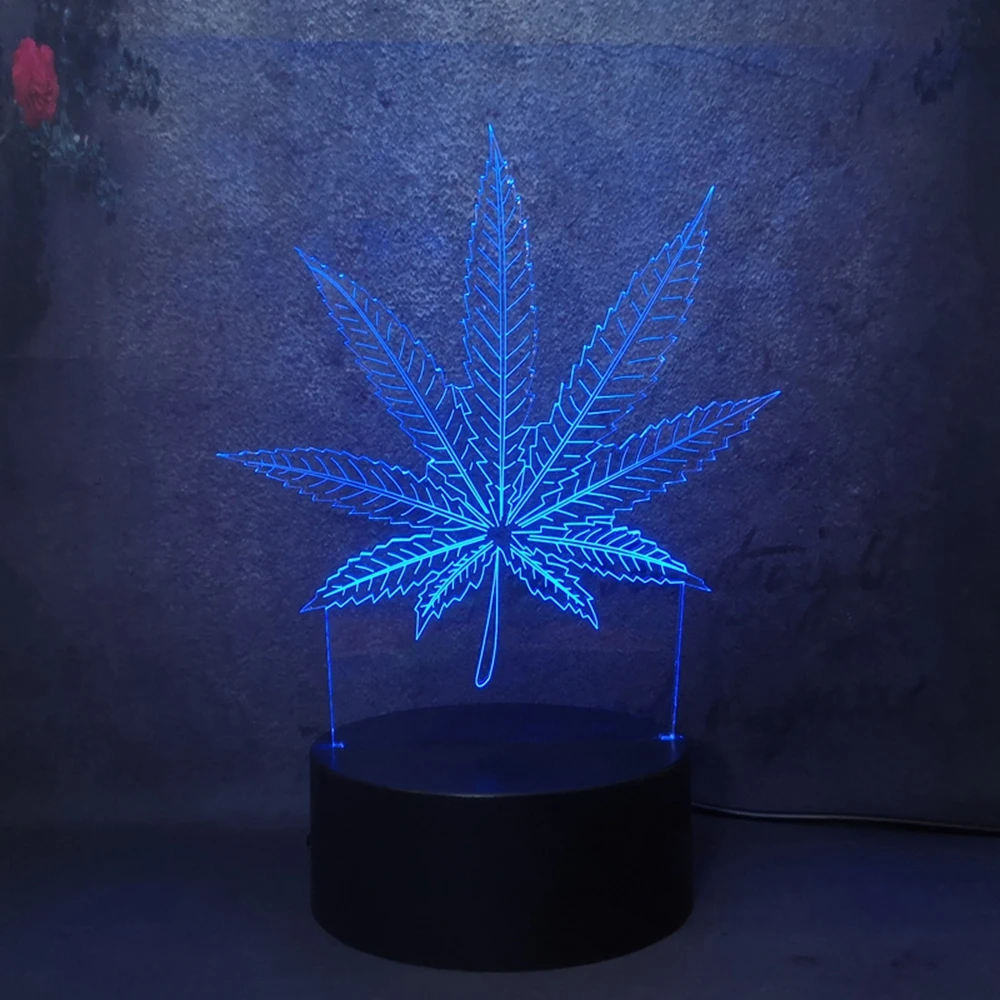 Новинка, травяной кленовый лист, 3D светодиодный светильник, украшение дома, ночная лампа для сна, Настольный светильник, подарок на праздник, игрушка, мигающий, вечерние, ночной Светильник