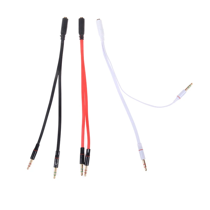 3.5 Plug 1 Female To 2 Male Y Splitter Earphone Audio Cables Headphone Transducer Combo Adapter For Headset Microphone - купить по
