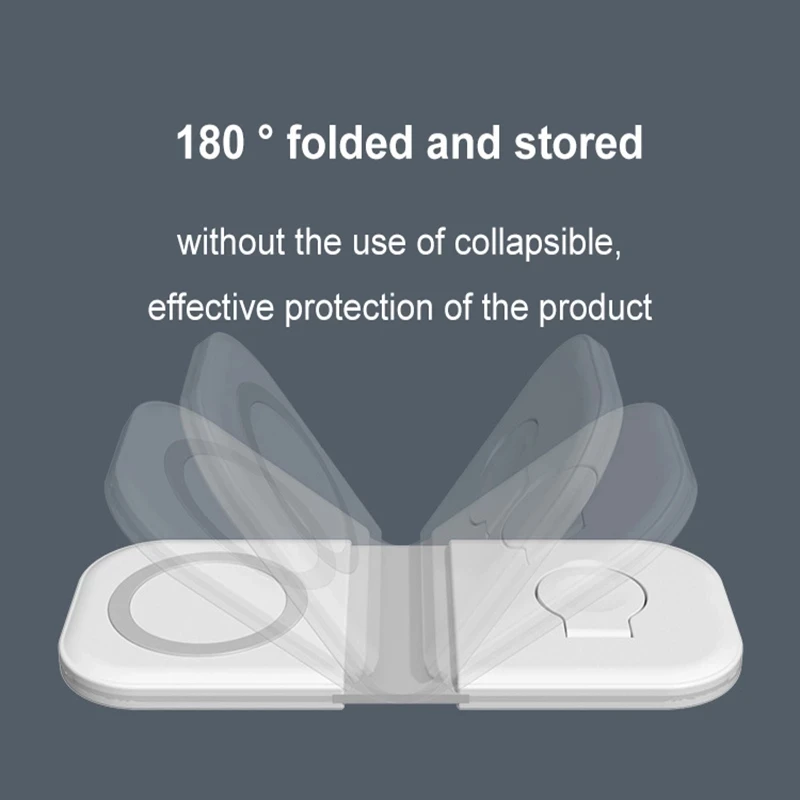 2 в 1 Складная магнитная Беспроводная зарядная док станция 15 Вт Быстрая зарядка