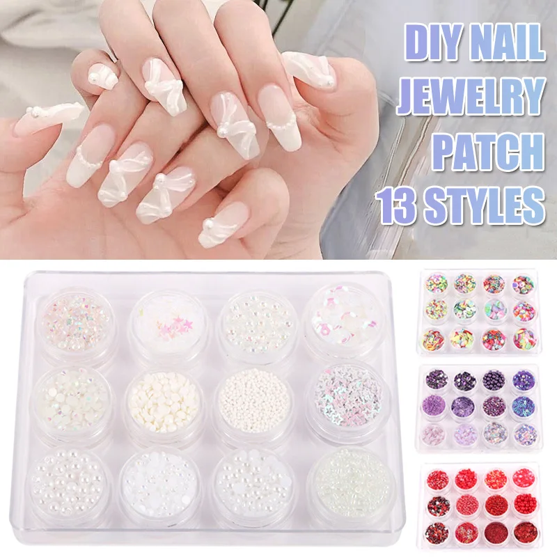 

12 Box/set Holographic Nail Art Sequins Glitter Nail Sequins Powder for Nail DIY Art Makeups Supplies SSwell