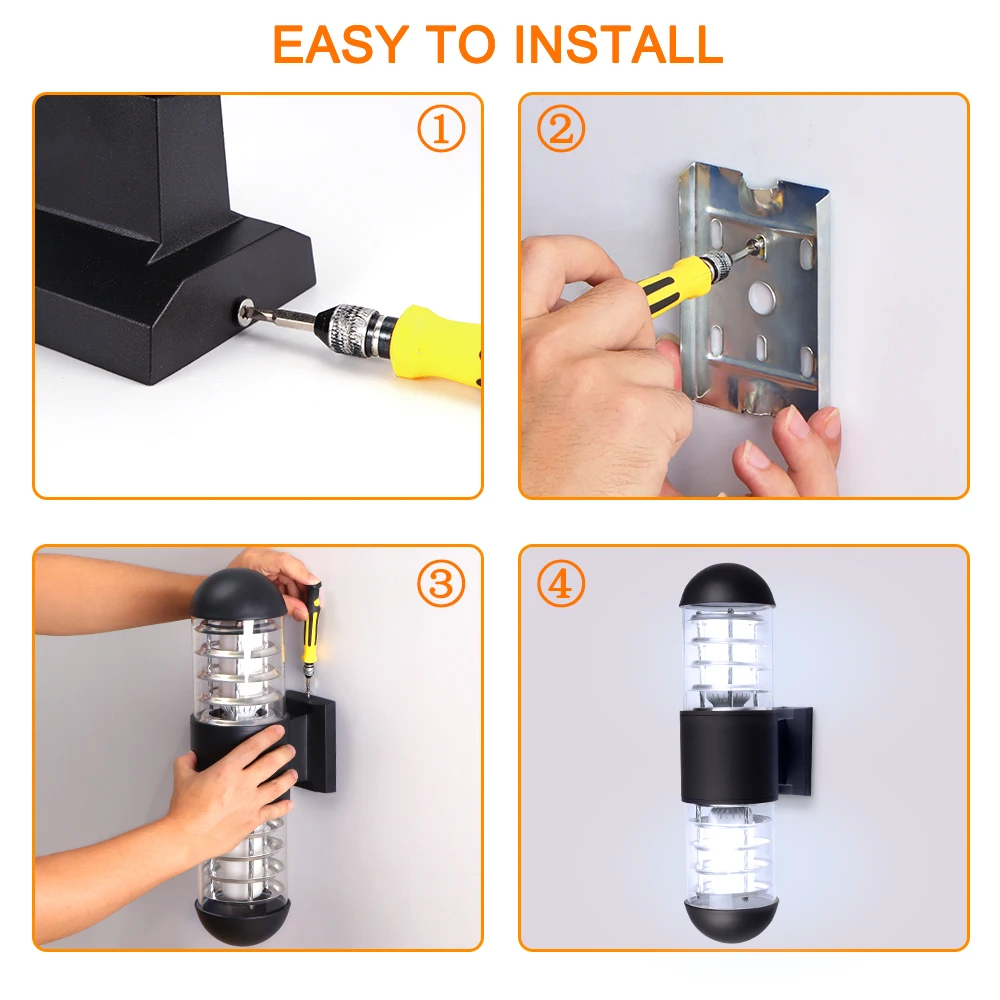 Водонепроницаемый двойной садовый светильник с круглой крышкой уличный